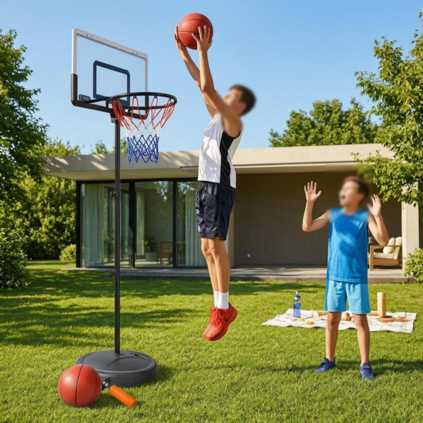 Sports Equipment 3 Year Old - Portable Basketball Stand Metal Frame Adjustable