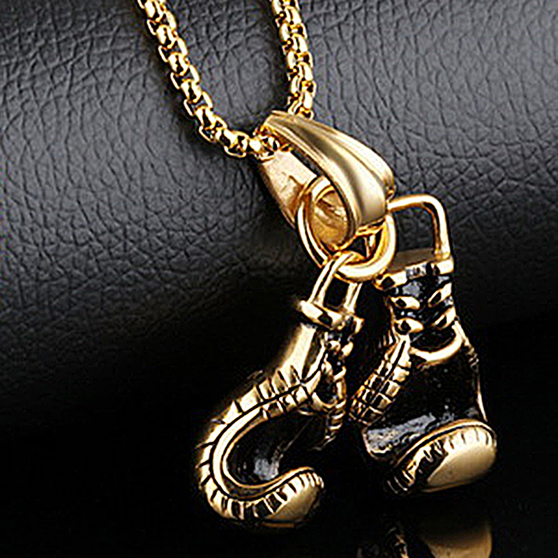 Boxing Glove Set - Vintage Boxing Gloves Pendant Necklace For