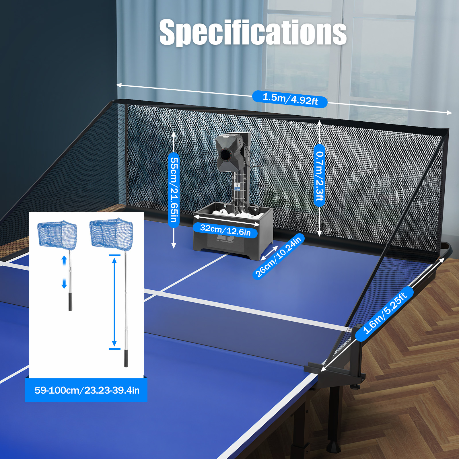 Table Tennis Robot with Net&10 - Ping Pong Ball Set recensie en prijs