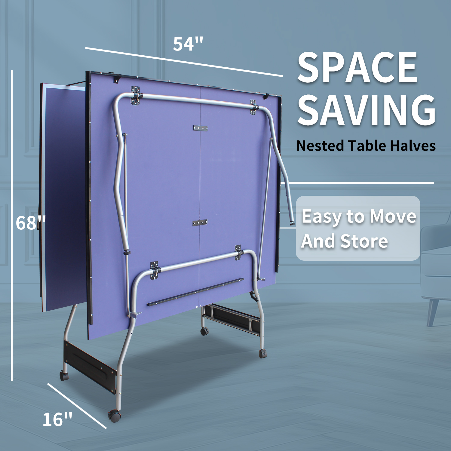 8 x 4.5 ft Blue Foldable Table - Ping Pong Ball Set recensie en prijs