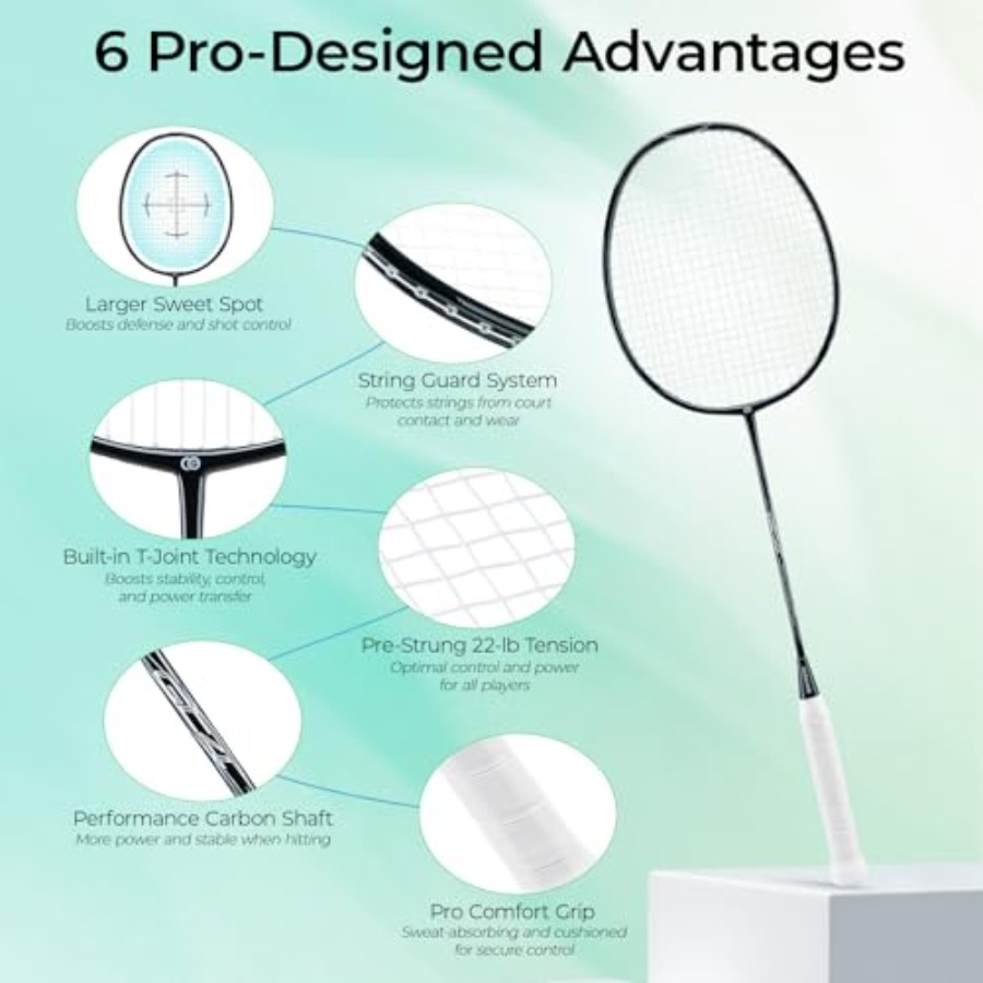 Badminton racket set for recre - Badminton Racket Carbon recensie en prijs