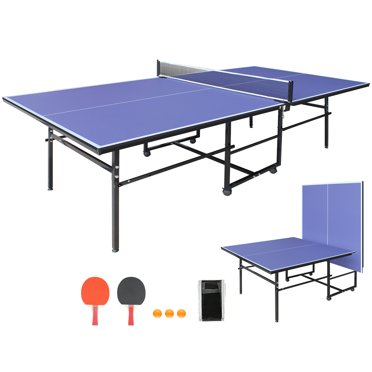 9 x 4.1 ft Blue Foldable Table - Ping Pong Ball Set recensie en prijs
