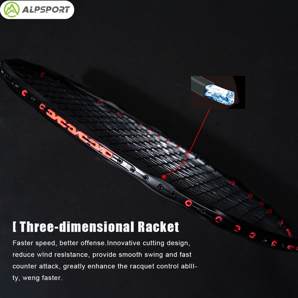 Alpsport MH-V5 5U 75g Wave Leg - Badminton Racket Carbon recensie en prijs
