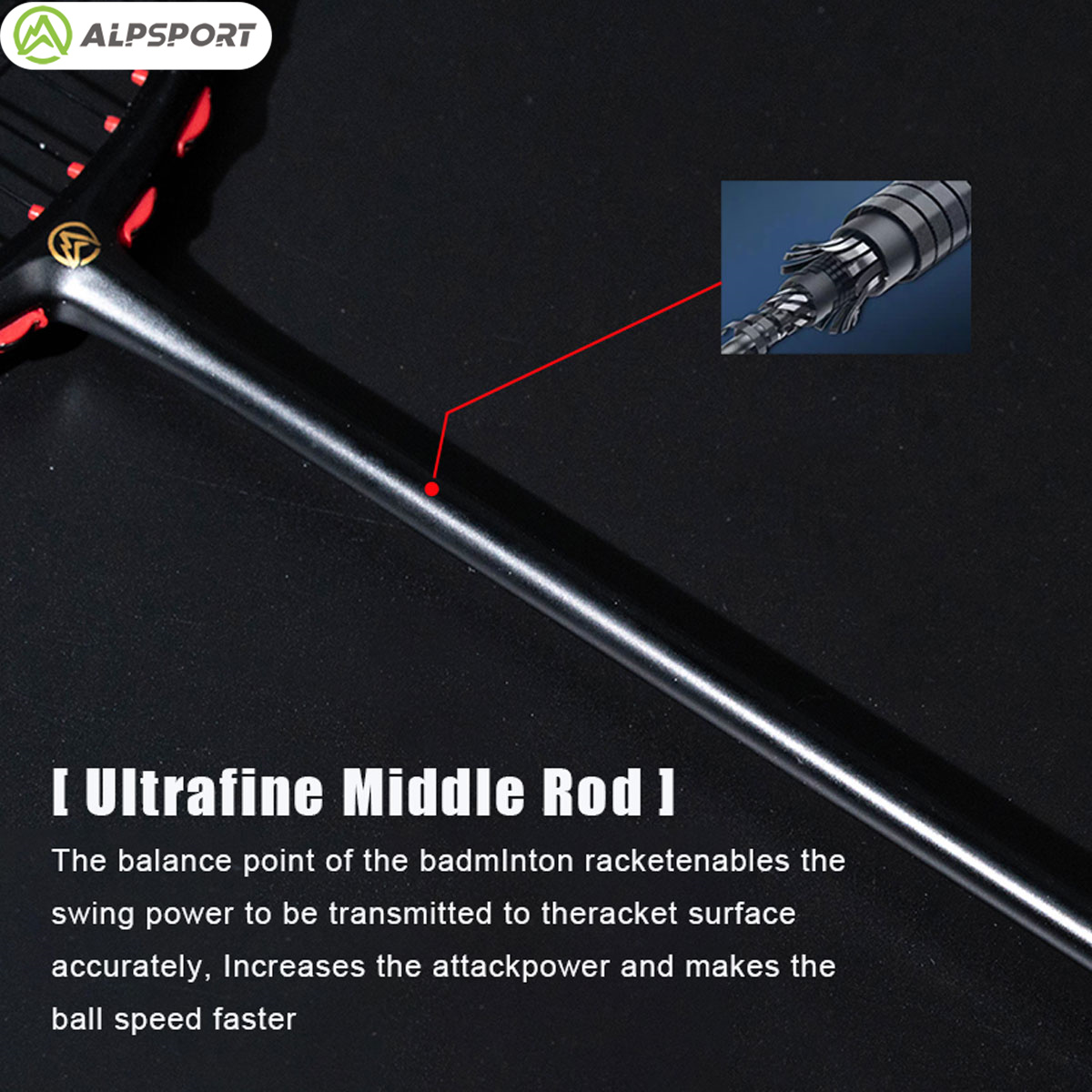 Alpsport MH-V5 5U 75g Wave Leg - Badminton Racket Carbon recensie en prijs